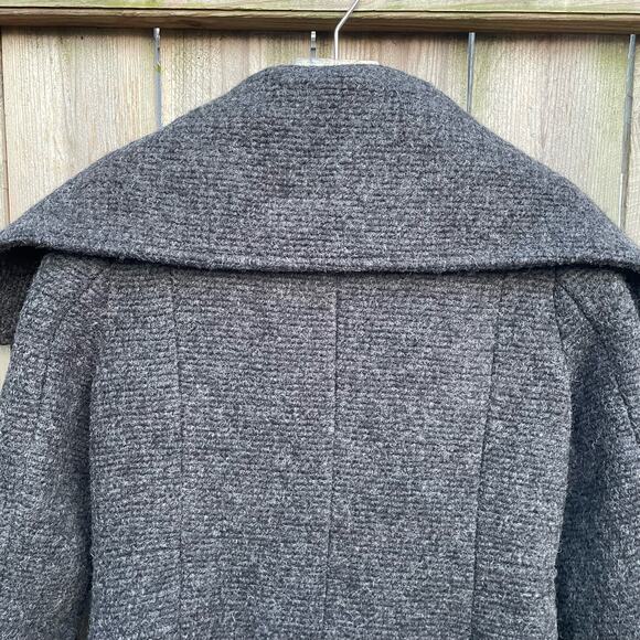 Cole Haan Signature Jacket Wool Blend Walker Peacoat Snap Collar Gray Size 4 - Picture 5 of 9